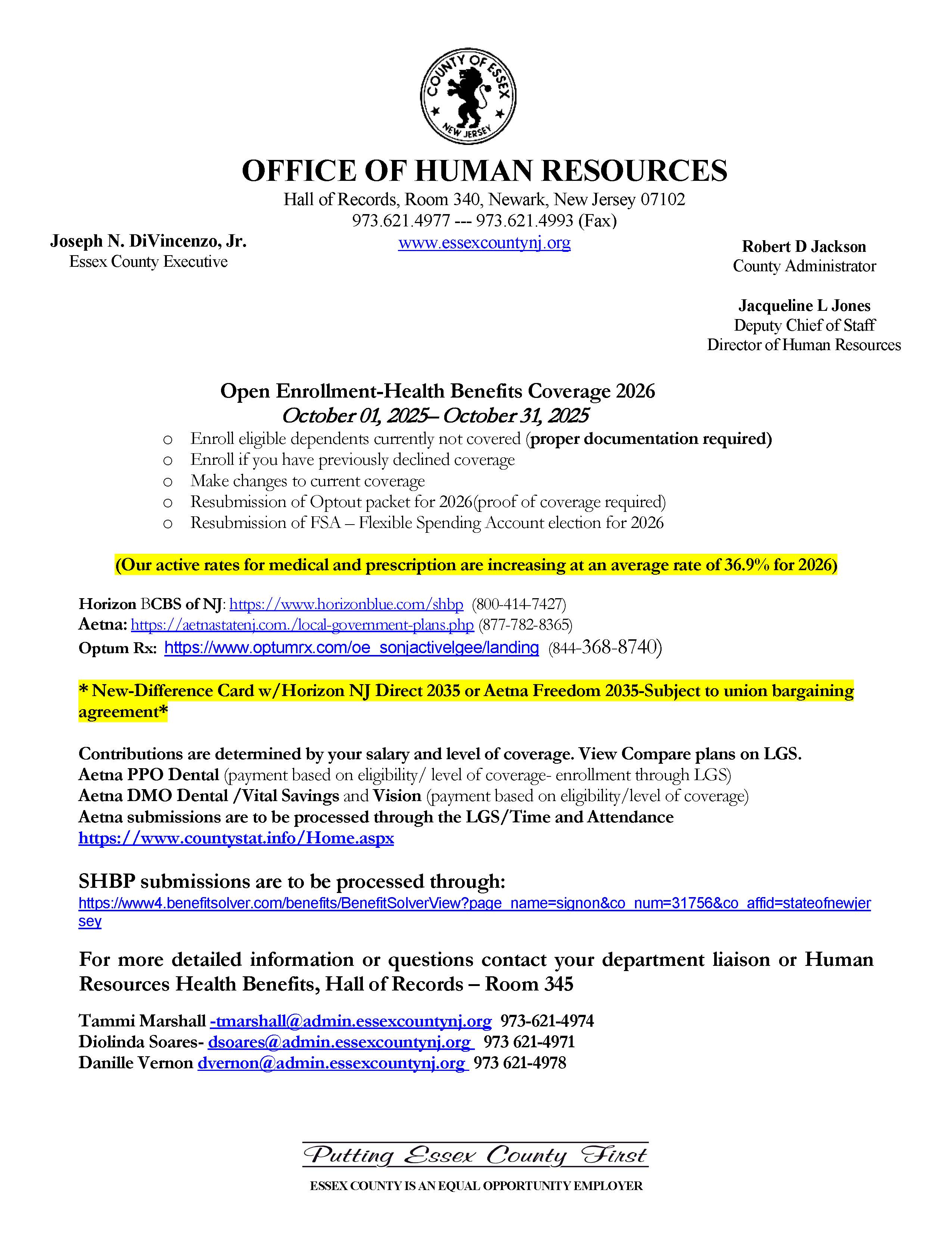 2026 Open Enrollment Memo